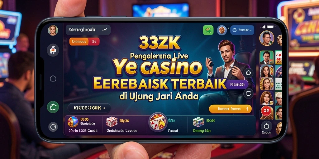 Screenshot gameplay Live Casino dari 33ZK menampilkan dealer profesional dan interaksi pemain.