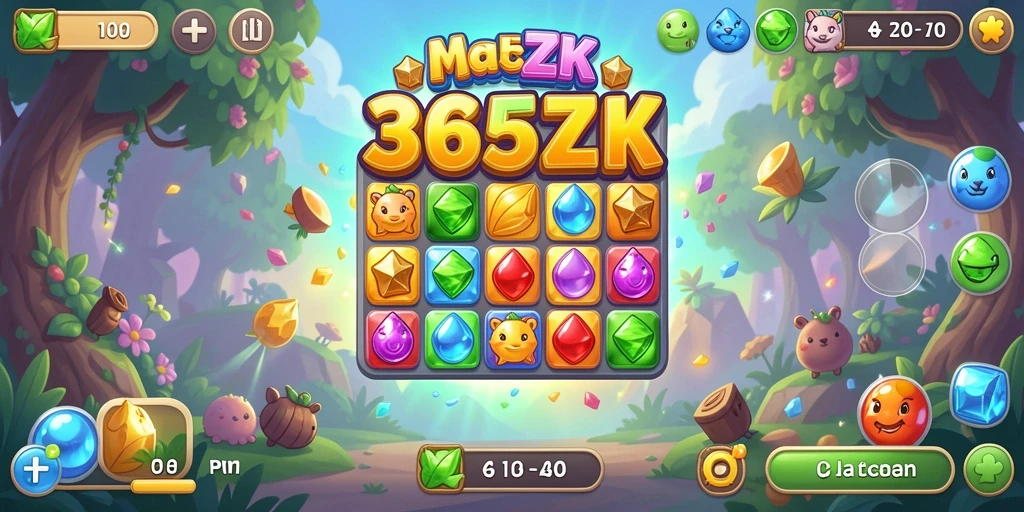 Tampilan gameplay seru dari 365ZK dengan puzzle Match-3.