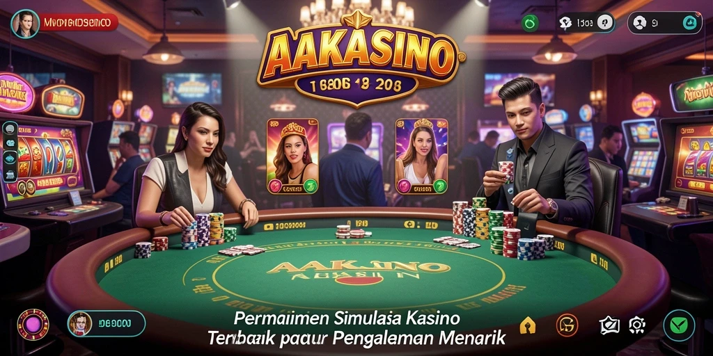 Tampilan gameplay menarik dari AAKASINO dengan elemen kasino yang interaktif.