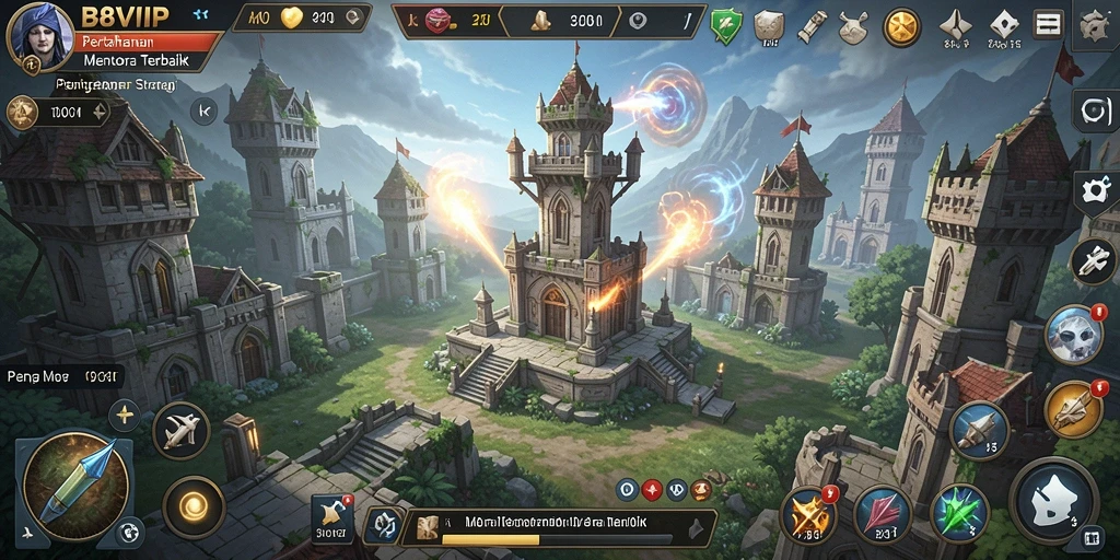 Tampilan gameplay B8VIP yang mendebarkan dan penuh strategi Tower Defense.
