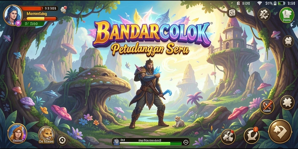 Screenshot utama gameplay BANDARCOLOK menampilkan dunia petualangan yang menakjubkan.