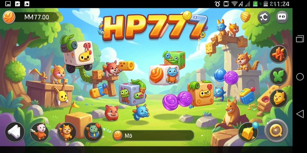 Screenshot gameplay HP777 menampilkan tantangan Puzzle menarik.