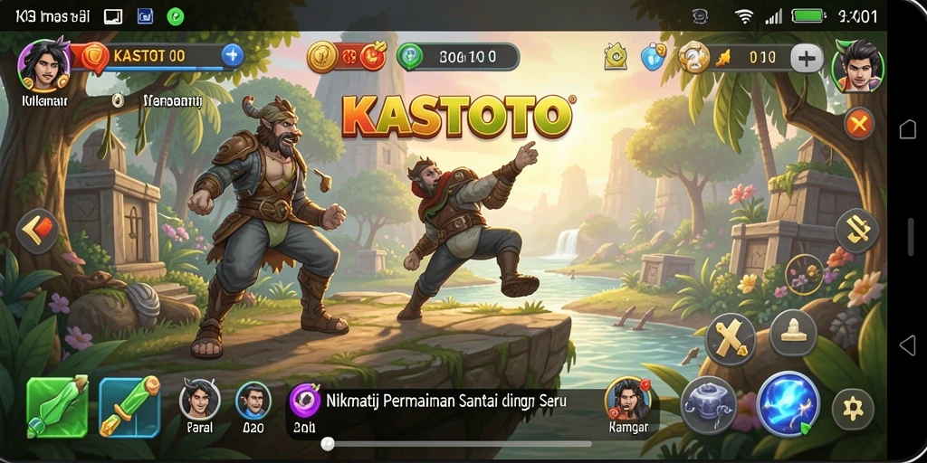 Tampilan gameplay KASTOTO yang menyenangkan dan mudah dipahami.