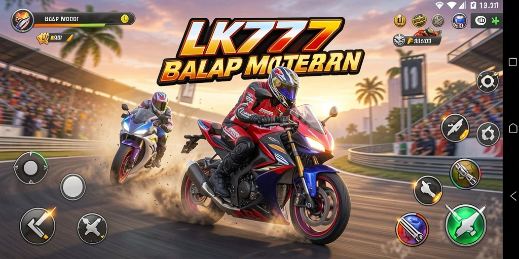 Tampilkan aksi mendebarkan dalam balapan motor di LK777.