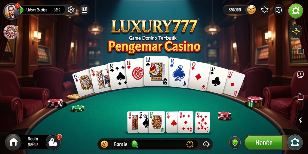 Screenshot utama LUXURY777 menunjukkan gameplay Domino yang seru.