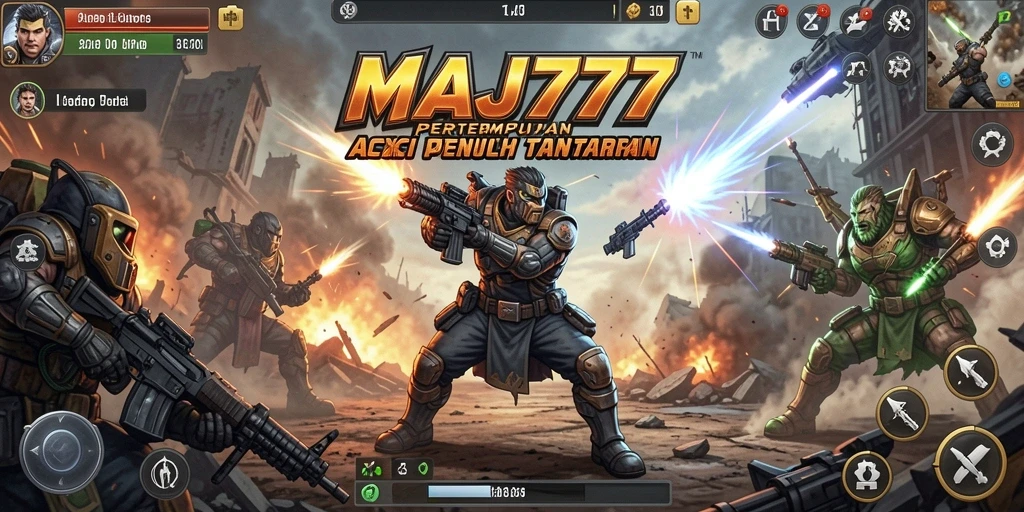 Screenshot gameplay MAJ777 menampilkan aksi pertempuran yang mendebarkan.