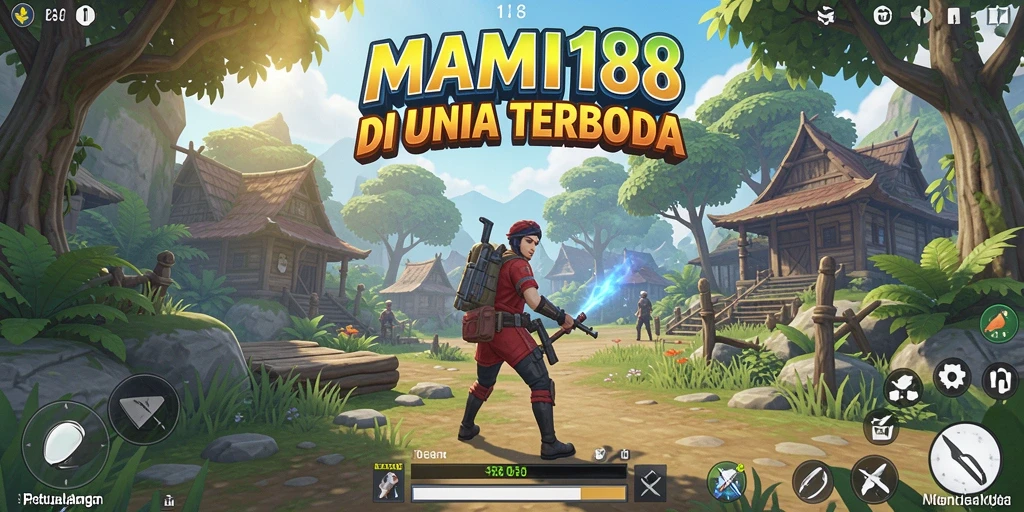 Screenshot gameplay MAMI188 yang menampilkan petualangan di dunia terbuka.