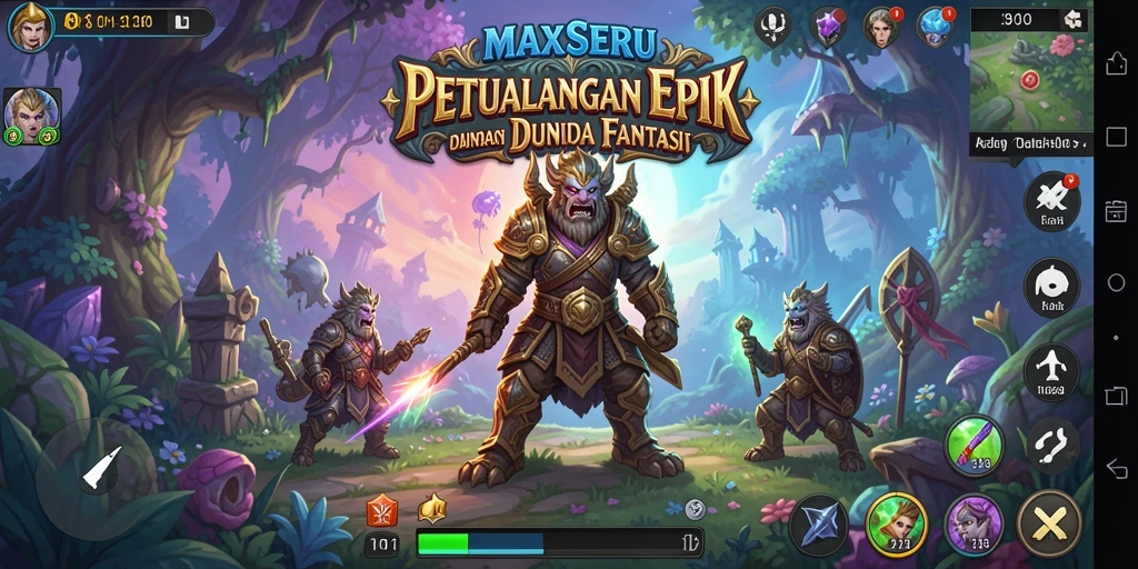 Tangkapan layar gameplay MAXSERU yang menunjukkan aksi mendebarkan.