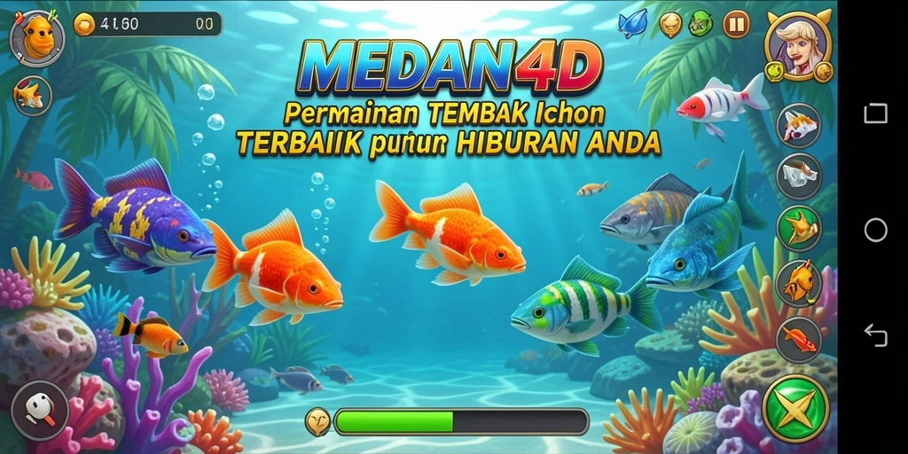 Tangkapan layar gameplay MEDAN4D menampilkan aksi seru menangkap ikan.