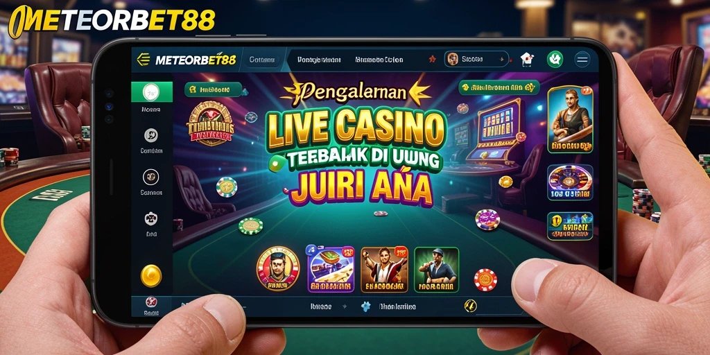 Tampilan gameplay Live Casino di METEORBET88 yang memukau.