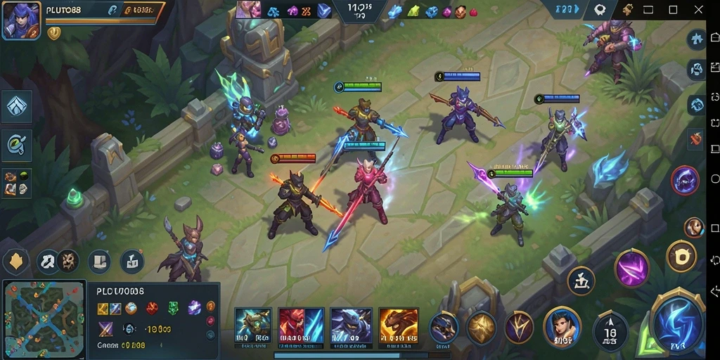 Tampilan gameplay seru di PLUTO88 dengan aksi tim yang intens.