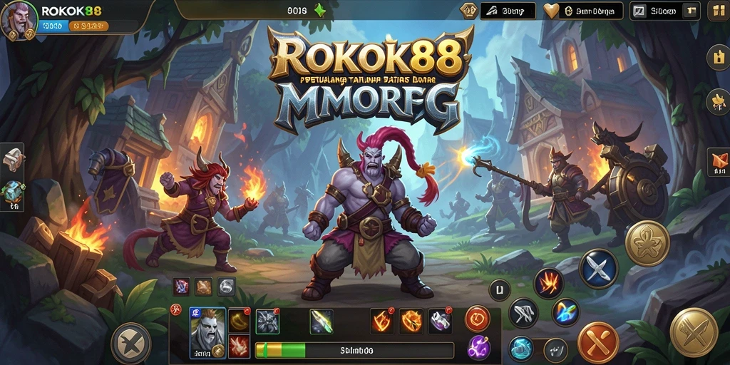 Tampilan gameplay <strong>ROKOK88</strong> yang epik dan penuh aksi dalam dunia MMORPG.