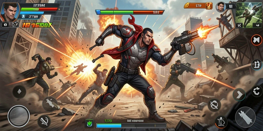 Tampilan menarik dari gameplay ST789 dengan pertarungan yang intens.