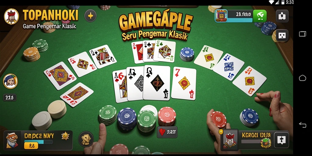Screenshot gameplay TOPANHOKI yang seru dalam permainan Gaple.