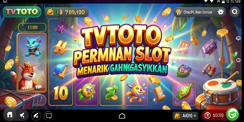 Screenshot gameplay TVTOTO yang menampilkan berbagai fitur Slot.