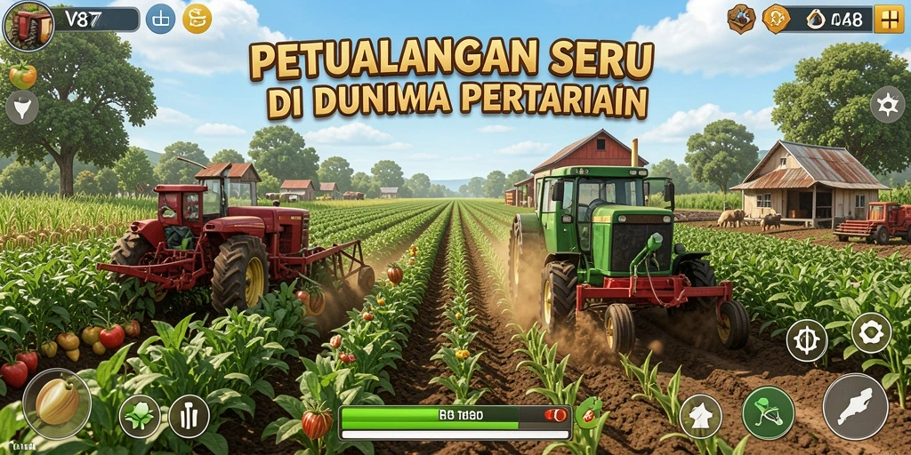 Screenshot menampilkan gameplay seru di dunia pertanian.